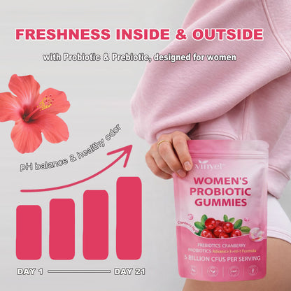 Cranberry Probiotic Gummies Targets Body Odor, Women's Health, And PH Balance Vegan 60 Gummies Per Pack - Healing Shop