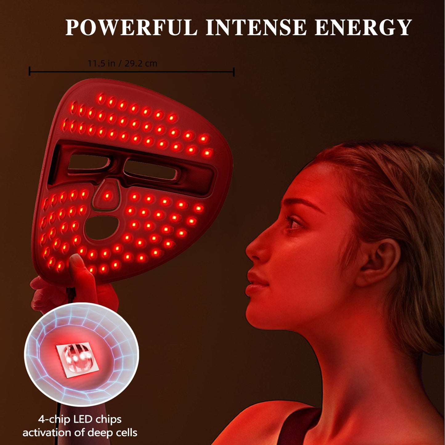 LED Face Mask Facial Care Tool, Red Light Therapy Mask For Face For Home Travel - Healing Shop