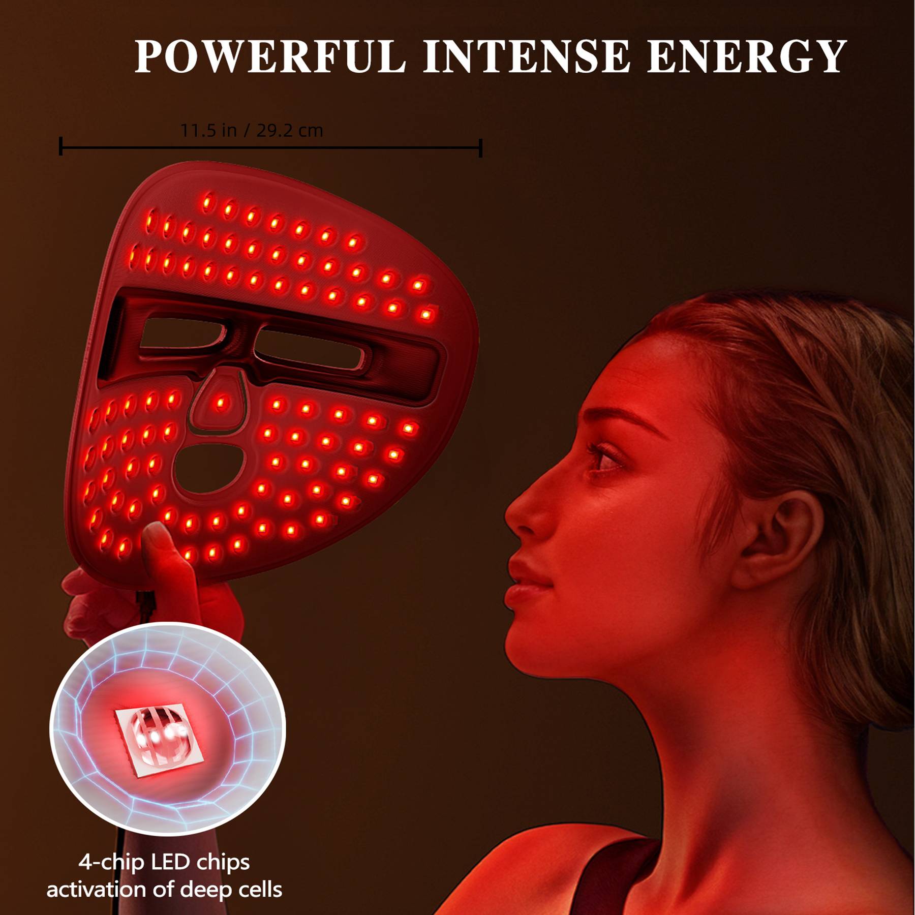 LED Face Mask Facial Care Tool, Red Light Therapy Mask For Face For Home Travel - Healing Shop