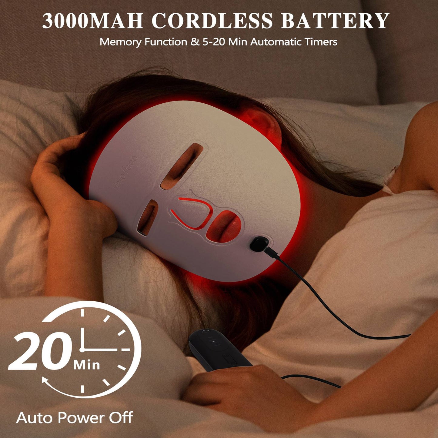 LED Face Mask Facial Care Tool, Red Light Therapy Mask For Face For Home Travel - Healing Shop