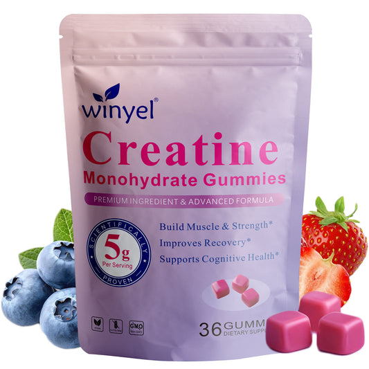 Creatine Monohydrate Gummies, 5 Grams Per Serving, Sugar-free Creatine Gummies, Suitable For Workouts, Strength, Cognitive Health, And Muscle Support, Gluten-free, Berry-enhanced, 36 Gummies. - Healing Shop