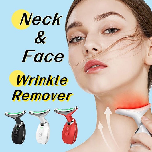 Neck Face Beauty Device Colorful LED Photon Therapy Skin Tighten Reduce Double Chin Anti Wrinkle Remove Lifting Massager - Healing Shop