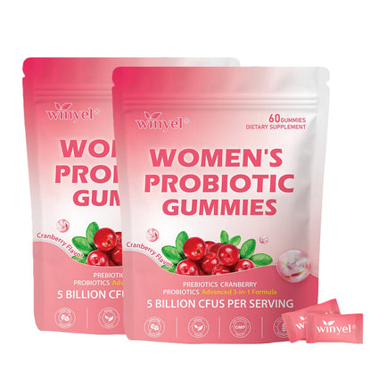 Cranberry Probiotic Gummies Targets Body Odor, Women's Health, And PH Balance Vegan 60 Gummies Per Pack - Healing Shop