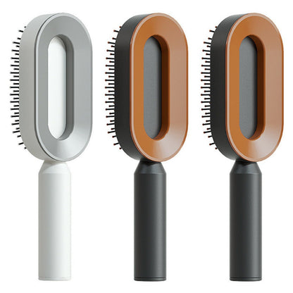 Self Cleaning Hair Brush For Women One-key Cleaning Hair Loss Airbag Massage Scalp Comb Anti-Static Hairbrush - Healing Shop