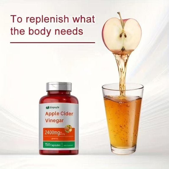 Apple Cider Vinegar Capsules 2400mg - 150 Capsules, Gluten-Free, Digestion & Weight Management Support - Healing Shop