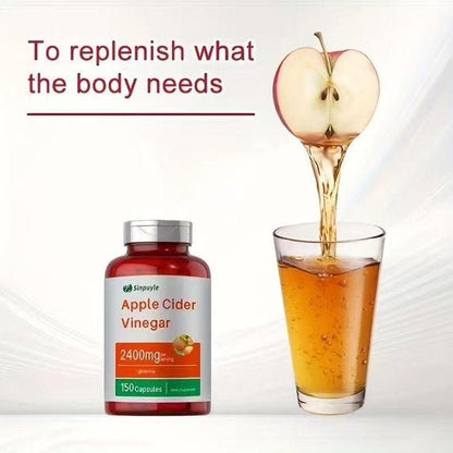 Apple Cider Vinegar Capsules 2400mg - 150 Capsules, Gluten-Free, Digestion & Weight Management Support - Healing Shop
