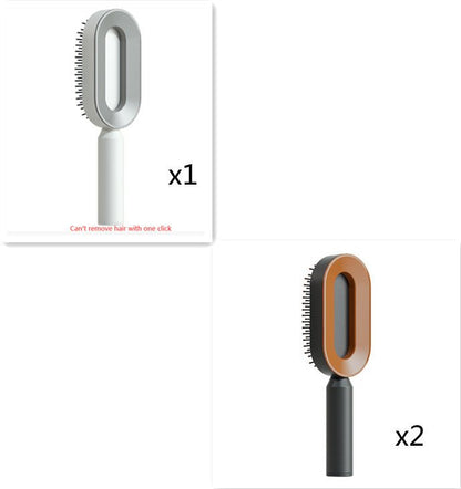 Self Cleaning Hair Brush For Women One-key Cleaning Hair Loss Airbag Massage Scalp Comb Anti-Static Hairbrush - Healing Shop