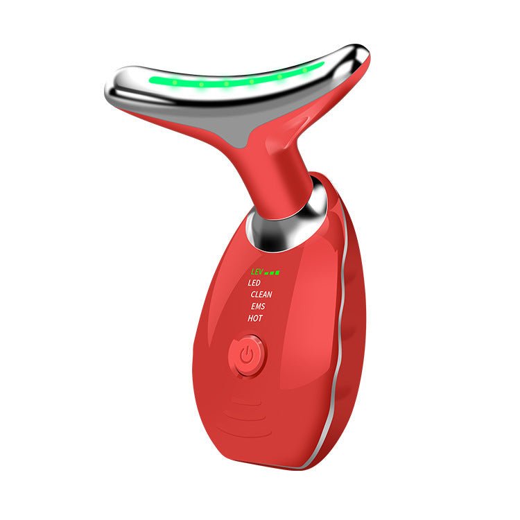 Neck Face Beauty Device Colorful LED Photon Therapy Skin Tighten Reduce Double Chin Anti Wrinkle Remove Lifting Massager - Healing Shop