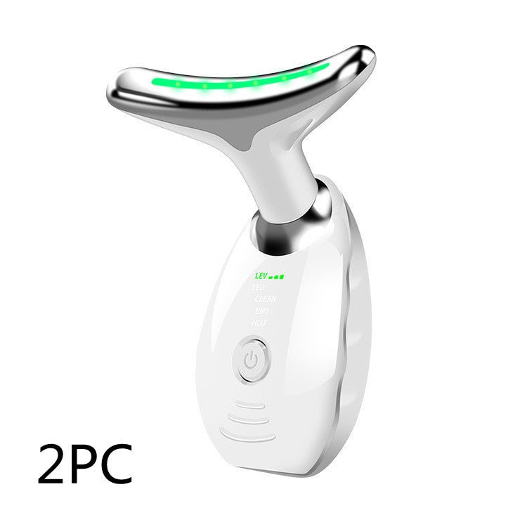 Neck Face Beauty Device Colorful LED Photon Therapy Skin Tighten Reduce Double Chin Anti Wrinkle Remove Lifting Massager - Healing Shop