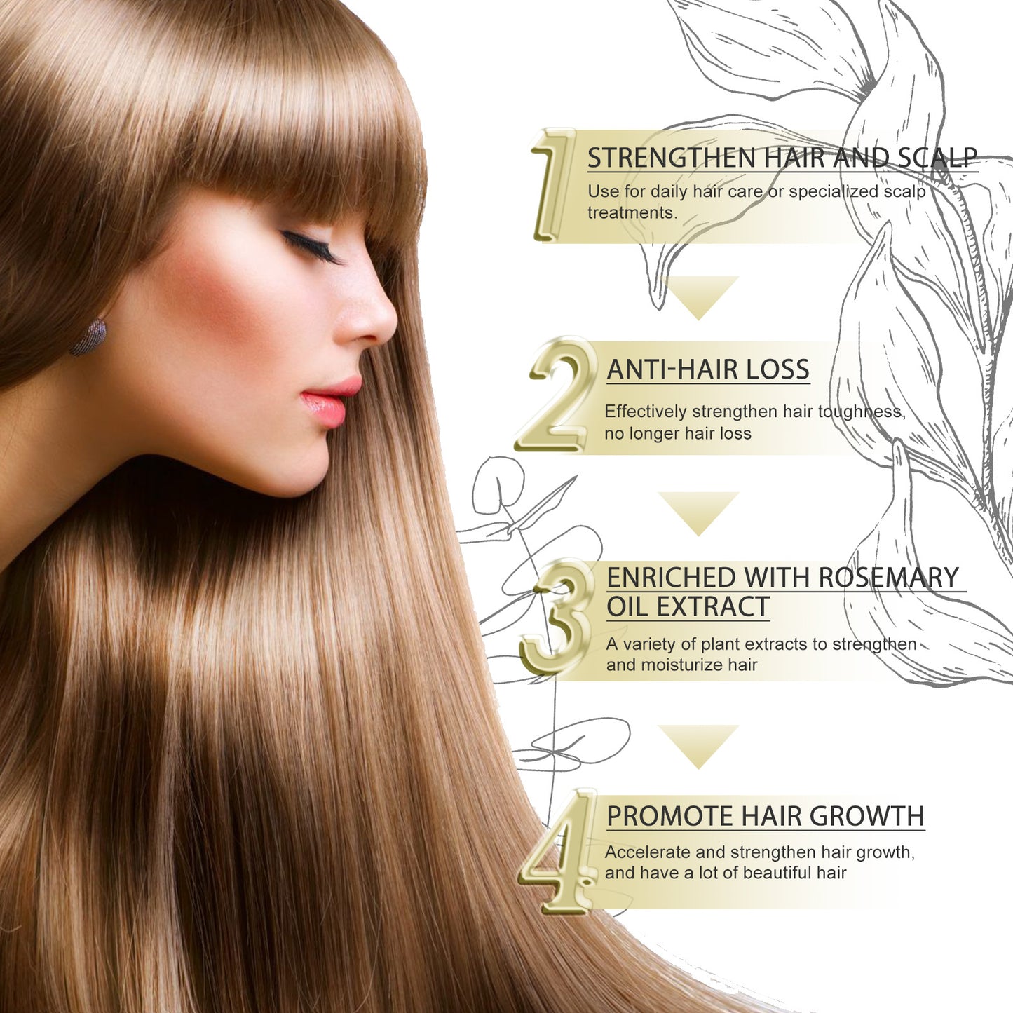 Rosemary Dense Hair Essential Oil Repair Damage Anti-drop Soft - Healing Shop