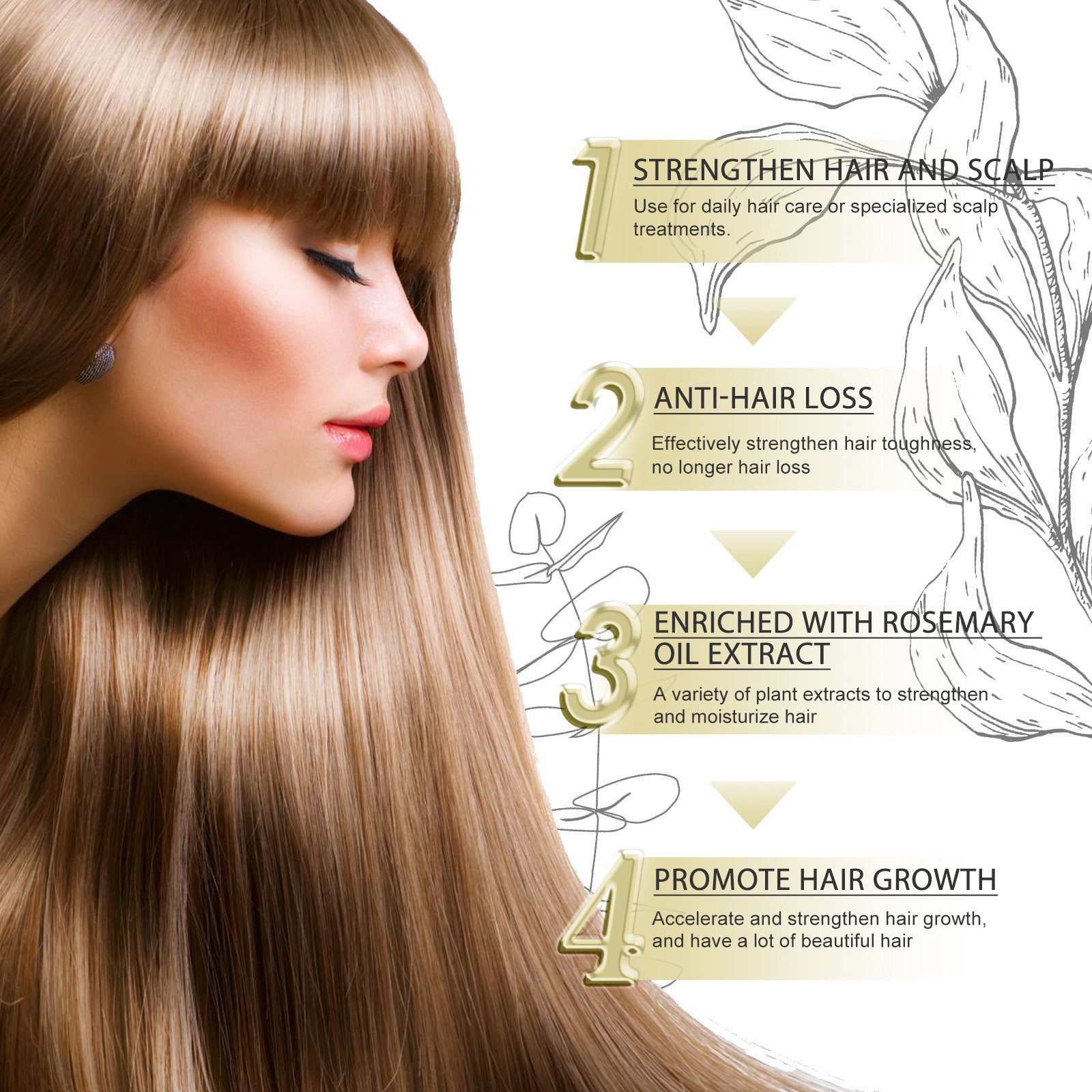 Rosemary Dense Hair Essential Oil Repair Damage Anti-drop Soft - Healing Shop