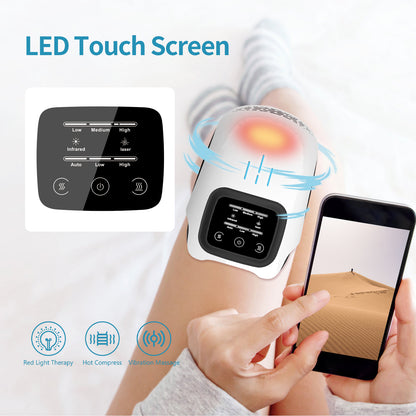 Intelligent Home Use Electric Intelligent Kneading Heating Knee Massager Rechargeable Pain Relief Infrared Laser Vibration Knee Massager - Healing Shop