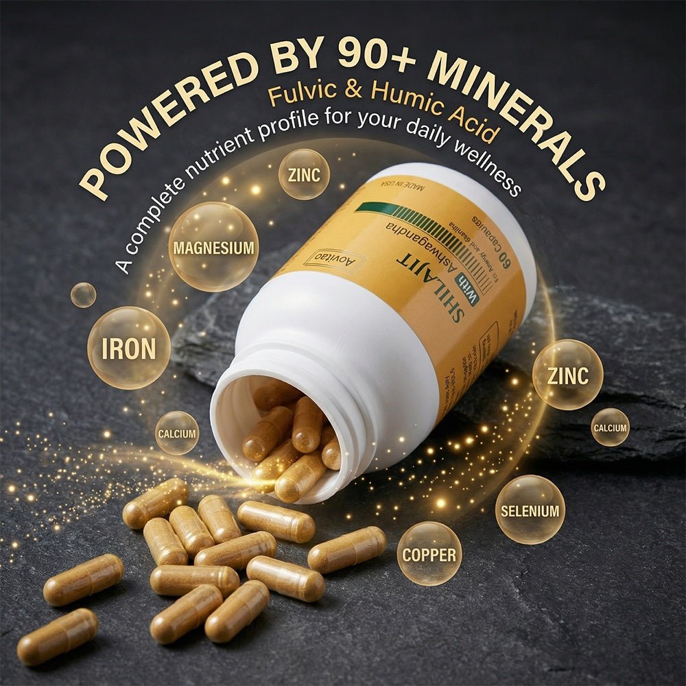 Shilajit Extract 550mg With Ashwagandha For Men And Women Energy, Stamina & Vitality Support And More, 60 Capsules - Healing Shop