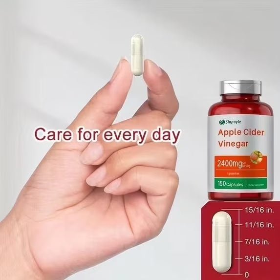 Apple Cider Vinegar Capsules 2400mg - 150 Capsules, Gluten-Free, Digestion & Weight Management Support - Healing Shop