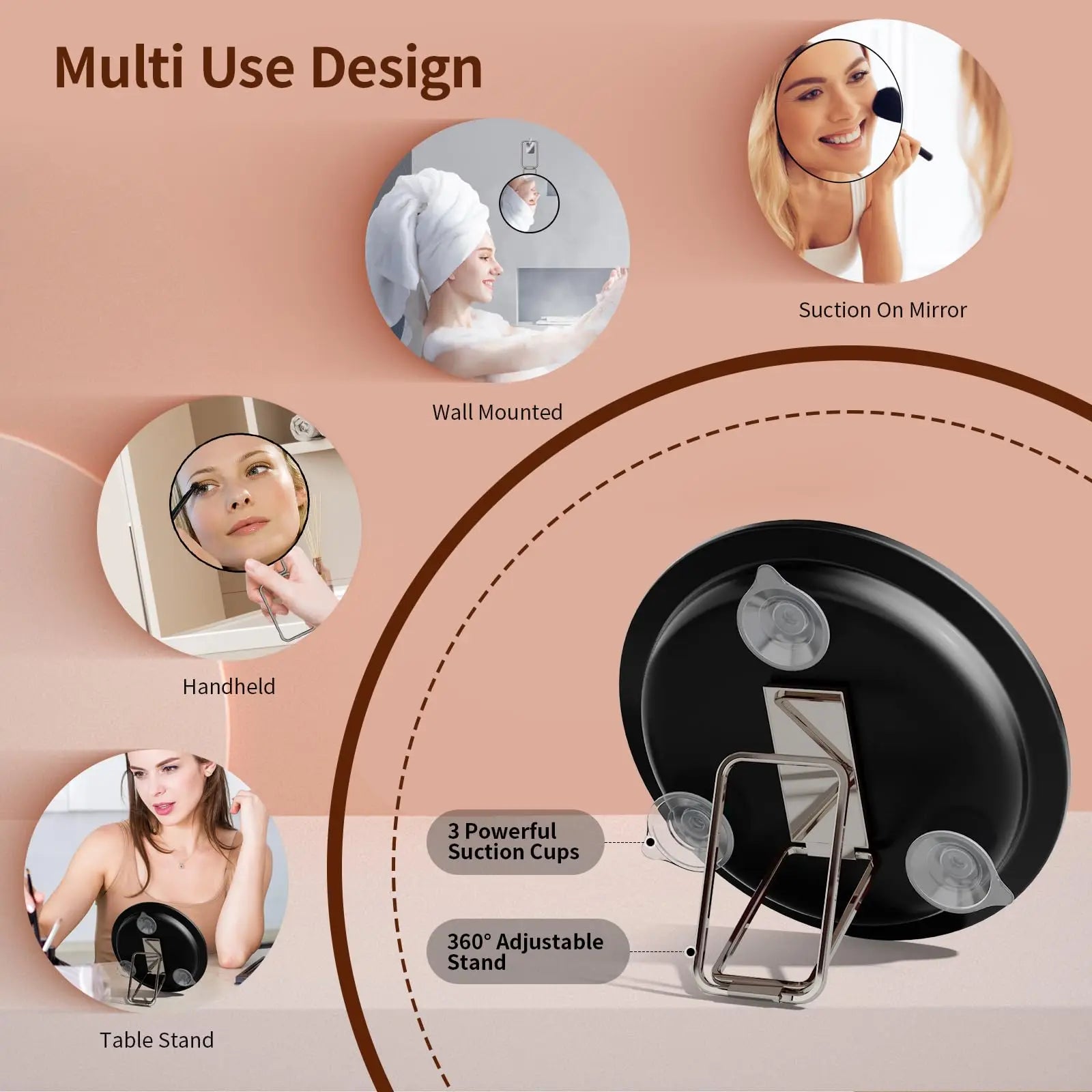 Travel Magnifying Mirror 20x Large 6” Diameter Makeup Mirror with Magnification 20x, Portable Handheld Close Up Magnified Mirror - Healing Shop