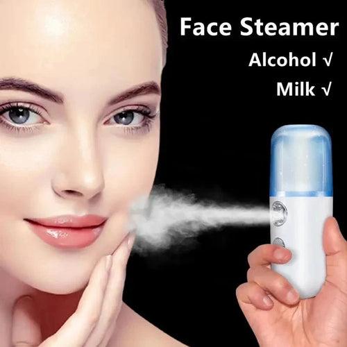 Portable Nano Mist Facial Steamer, USB Rechargeable Moisturizing Sprayer Humidifier, Deep Hydration Skin Care for Home Travel - Healing Shop