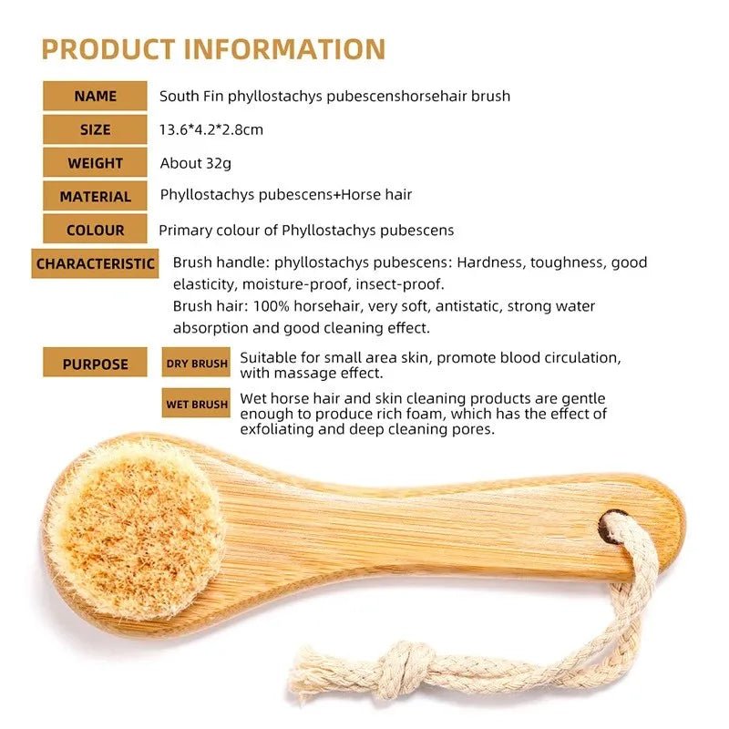 1Pc Beauty Skin Care Brush Face Cleansing Brush Soft Natural Bamboo Hair Facial Cleansing Massage Portable Wash Deep Clean Face - Healing Shop