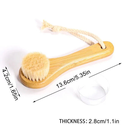 1Pc Beauty Skin Care Brush Face Cleansing Brush Soft Natural Bamboo Hair Facial Cleansing Massage Portable Wash Deep Clean Face - Healing Shop