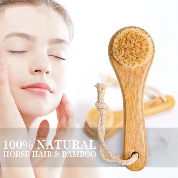 1Pc Beauty Skin Care Brush Face Cleansing Brush Soft Natural Bamboo Hair Facial Cleansing Massage Portable Wash Deep Clean Face