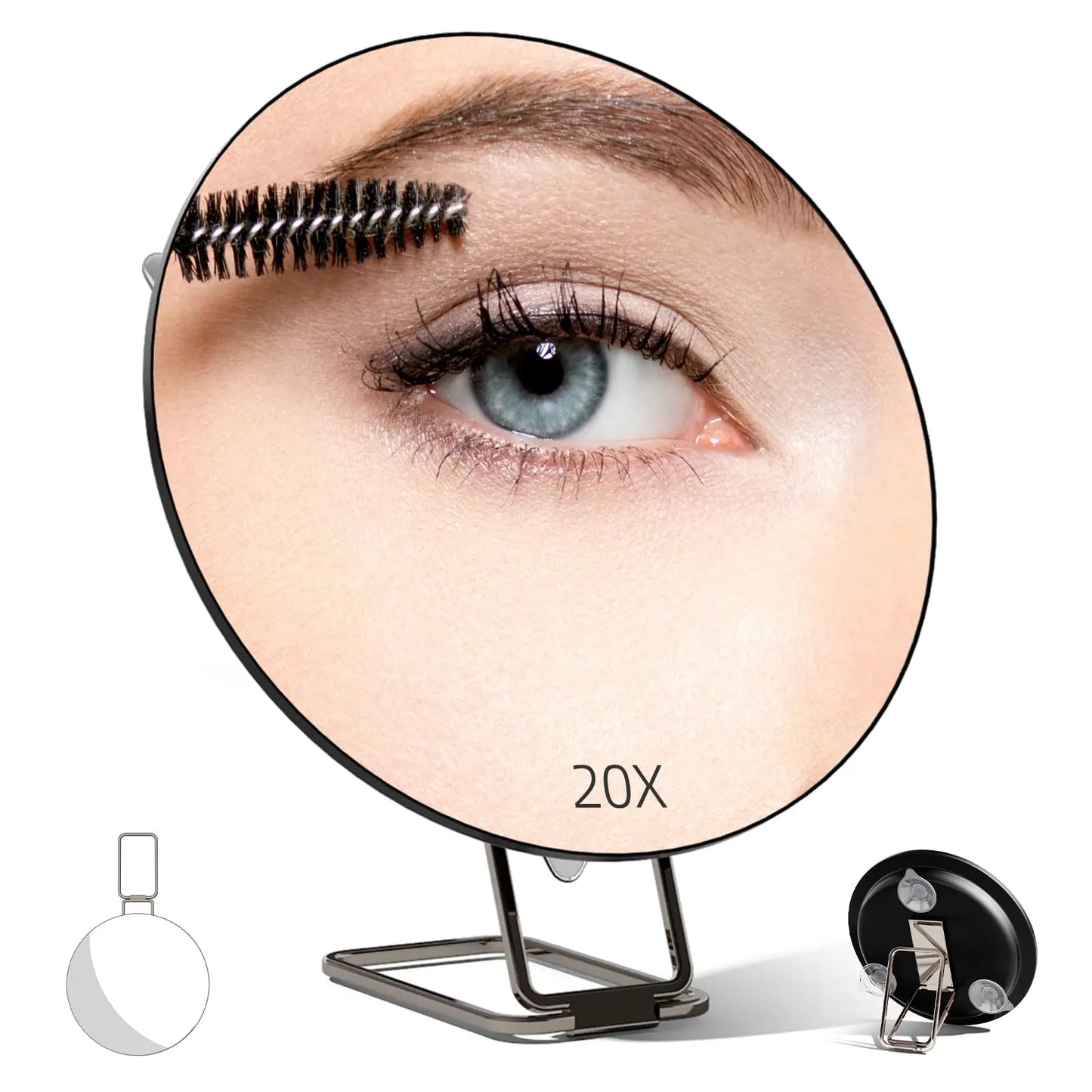 Travel Magnifying Mirror 20x Large 6” Diameter Makeup Mirror with Magnification 20x, Portable Handheld Close Up Magnified Mirror - Healing Shop