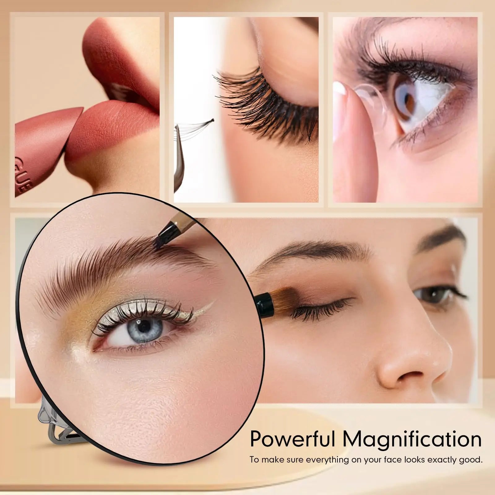 Travel Magnifying Mirror 20x Large 6” Diameter Makeup Mirror with Magnification 20x, Portable Handheld Close Up Magnified Mirror - Healing Shop