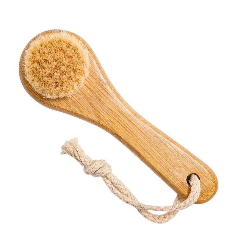 1Pc Beauty Skin Care Brush Face Cleansing Brush Soft Natural Bamboo Hair Facial Cleansing Massage Portable Wash Deep Clean Face - Healing Shop
