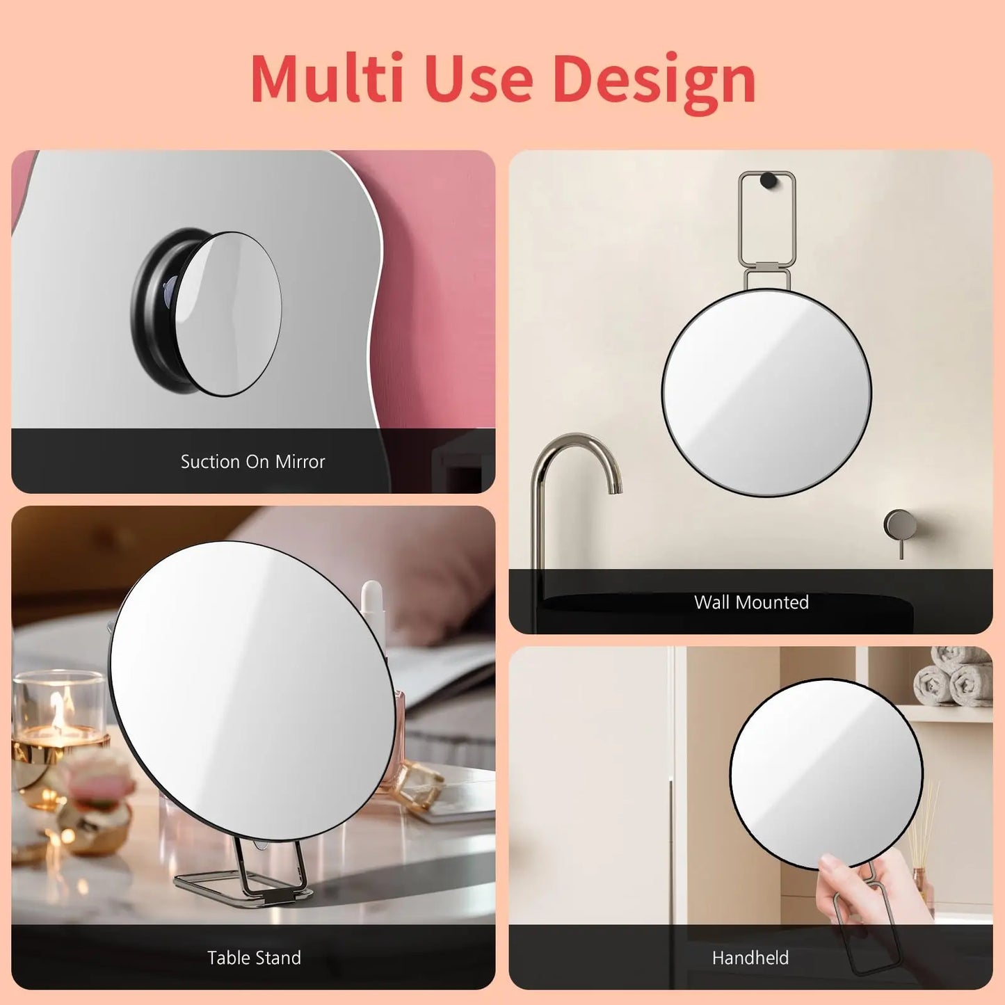 Travel Magnifying Mirror 20x Large 6” Diameter Makeup Mirror with Magnification 20x, Portable Handheld Close Up Magnified Mirror - Healing Shop