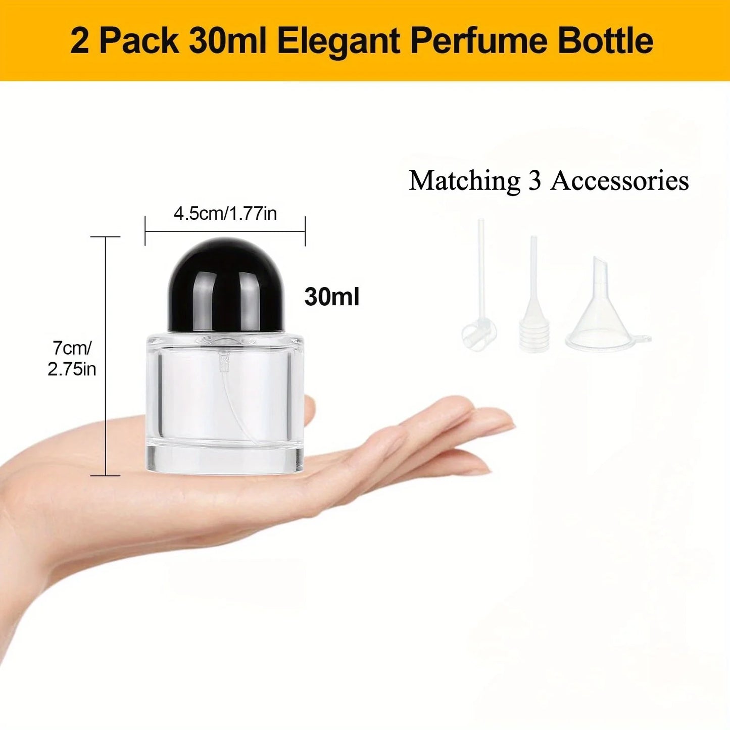3/6pcs Perfume Bottle Spray Empty Perfume Atomizer Refillable with 3 Accessories Leak-proof Fine Mist High-end Travel Bottle - Healing Shop