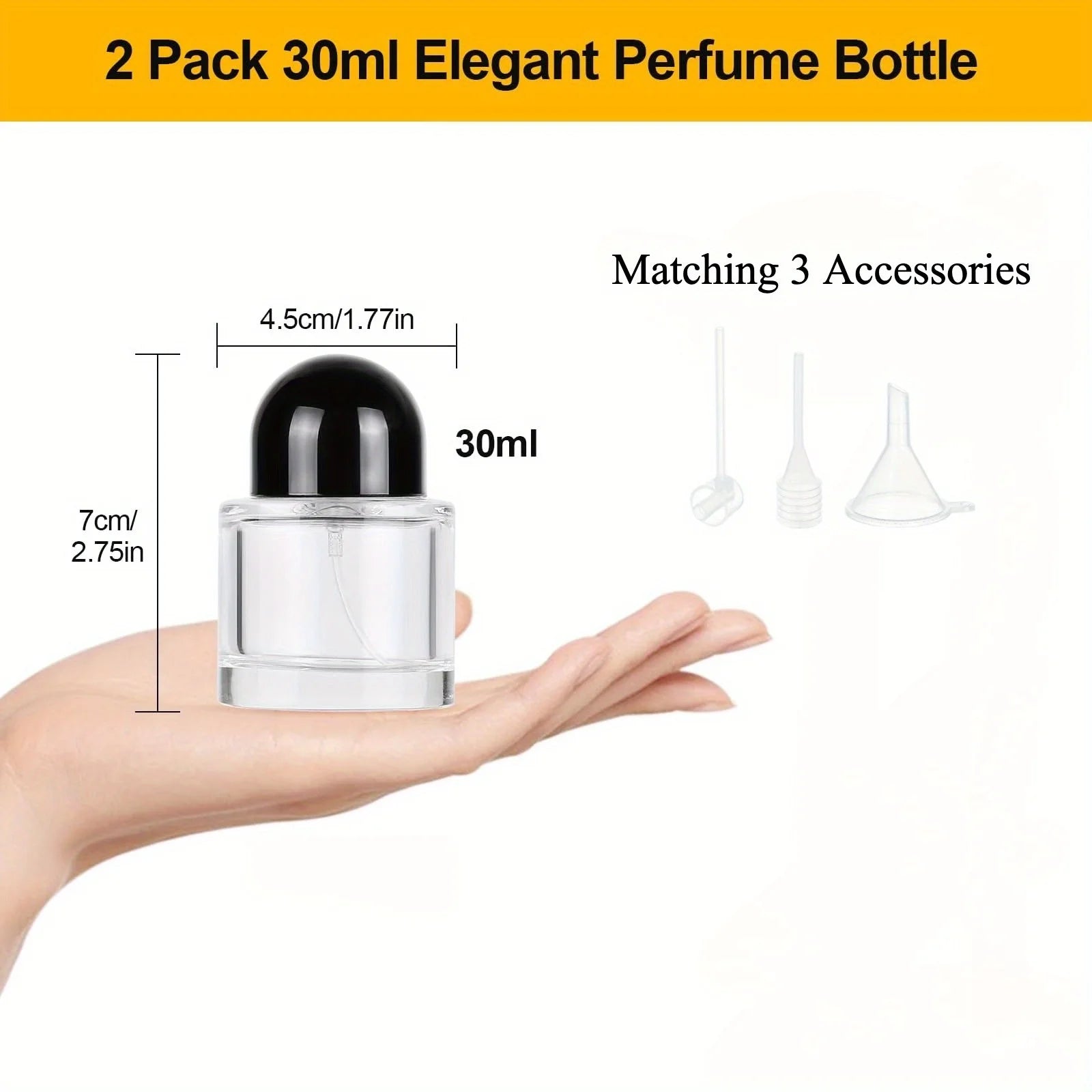 3/6pcs Perfume Bottle Spray Empty Perfume Atomizer Refillable with 3 Accessories Leak-proof Fine Mist High-end Travel Bottle - Healing Shop