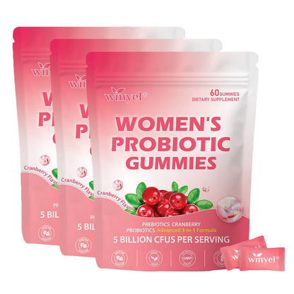 Cranberry Probiotic Gummies Targets Body Odor, Women's Health, And PH Balance Vegan 60 Gummies Per Pack - Healing Shop