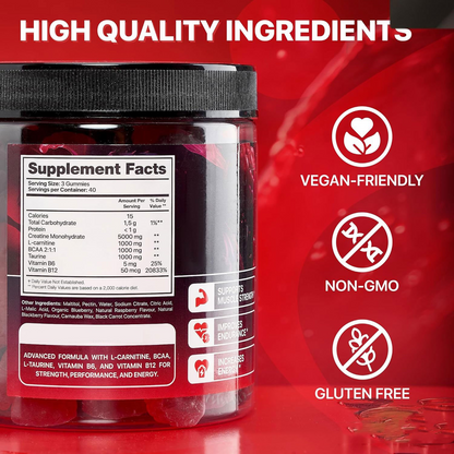 Beet Root Gummies | Muscle Boost Gummies for Energy & Stamina