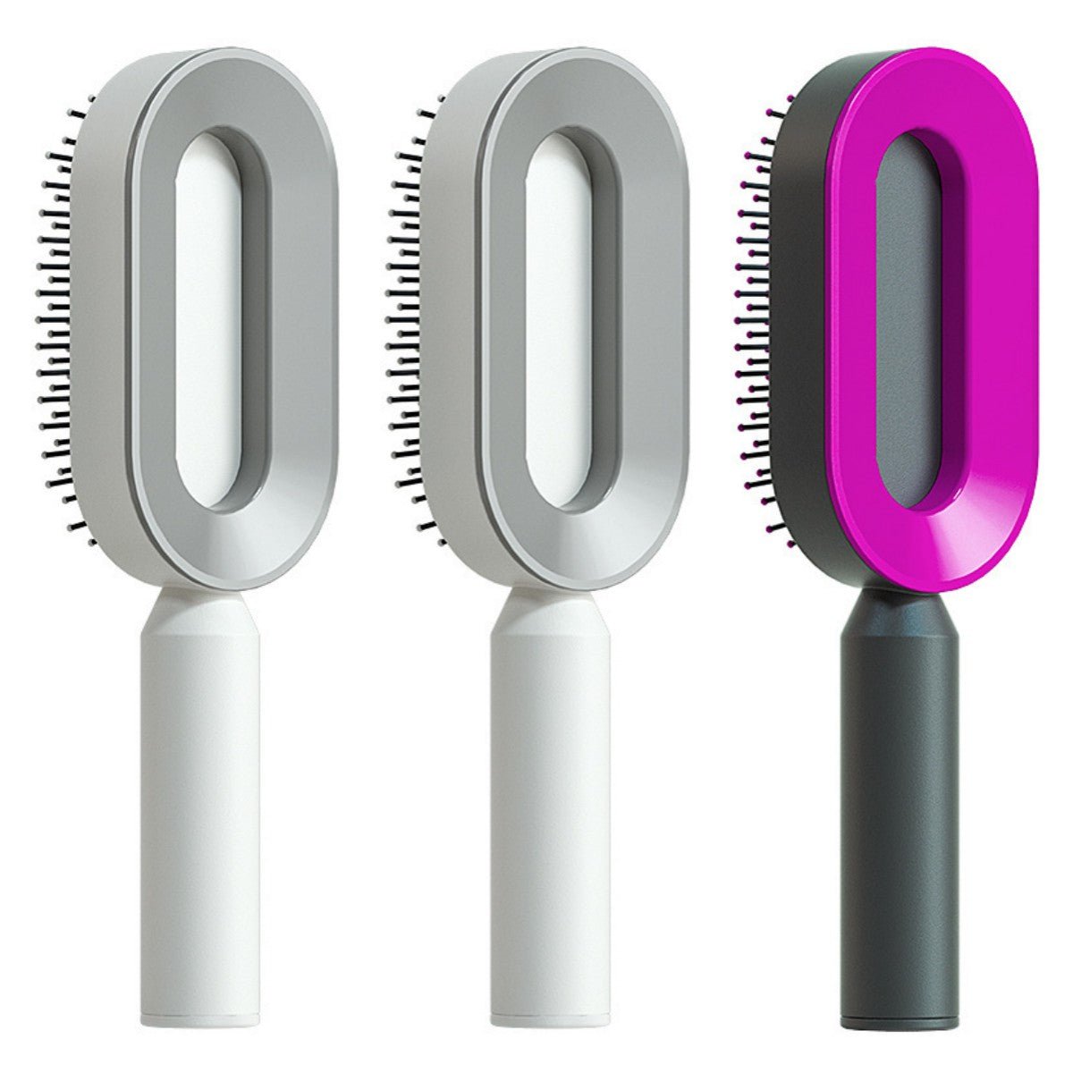 Self Cleaning Hair Brush For Women One-key Cleaning Hair Loss Airbag Massage Scalp Comb Anti-Static Hairbrush - Healing Shop